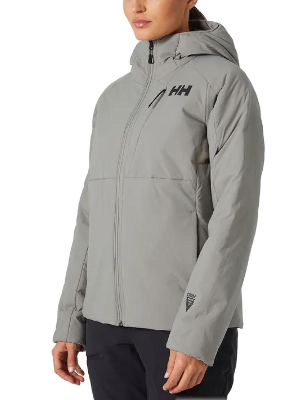 Chaqueta Helly Hansen Odin gris con capucha para mujer