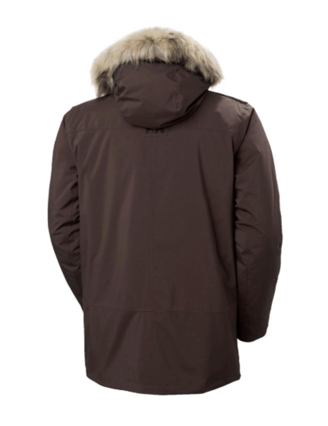 Parka Helly Hansen Reine marrón con capucha para hombre