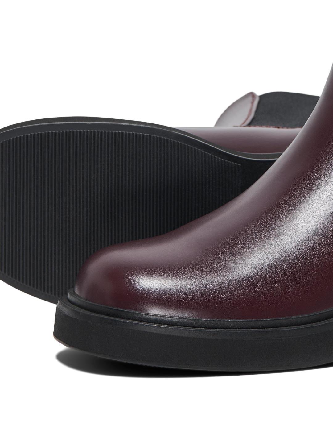 Bota Only Butter granate suela gruesa tacón ancho para mujer