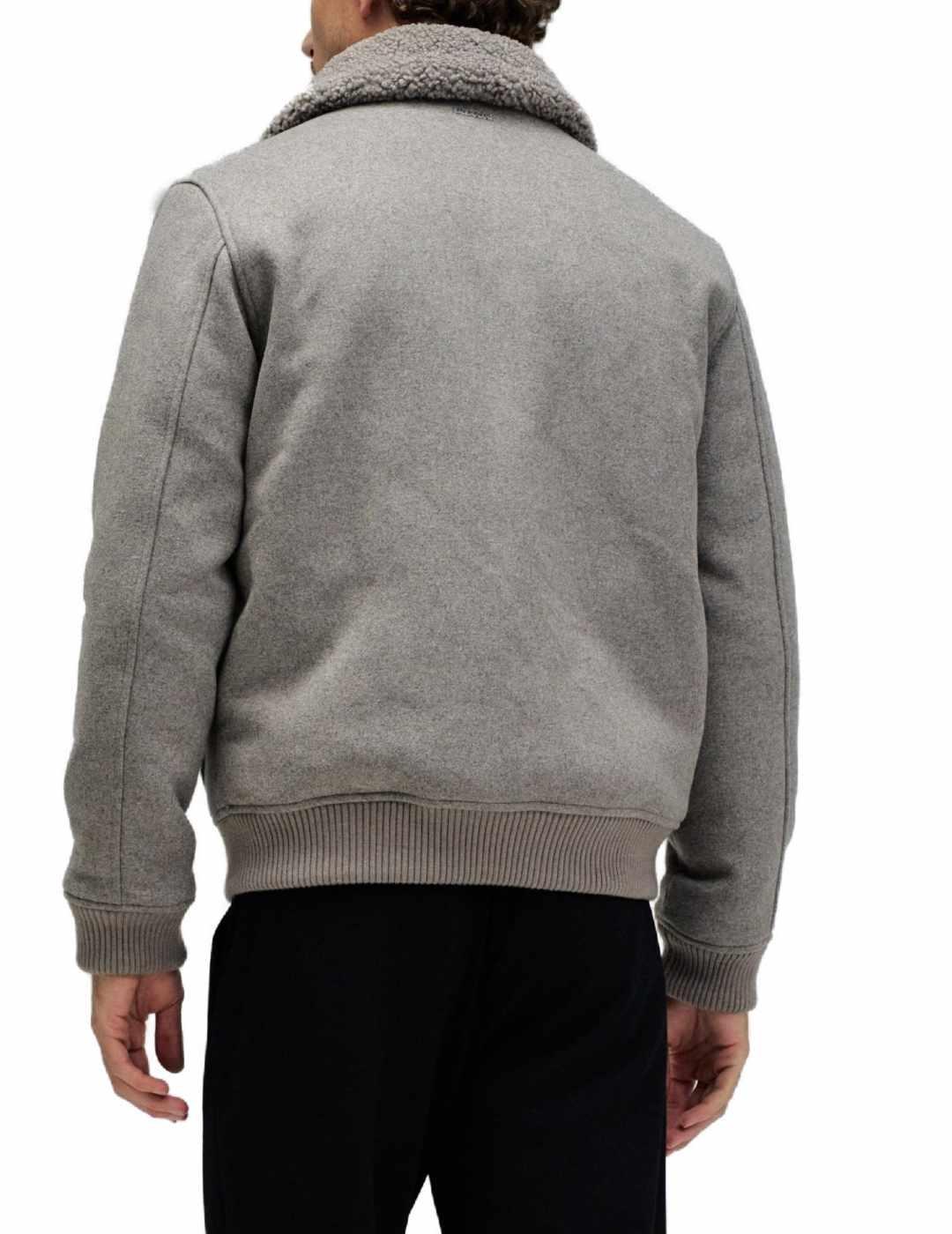 Bomber Salsa con cuello desmontable gris de hombre