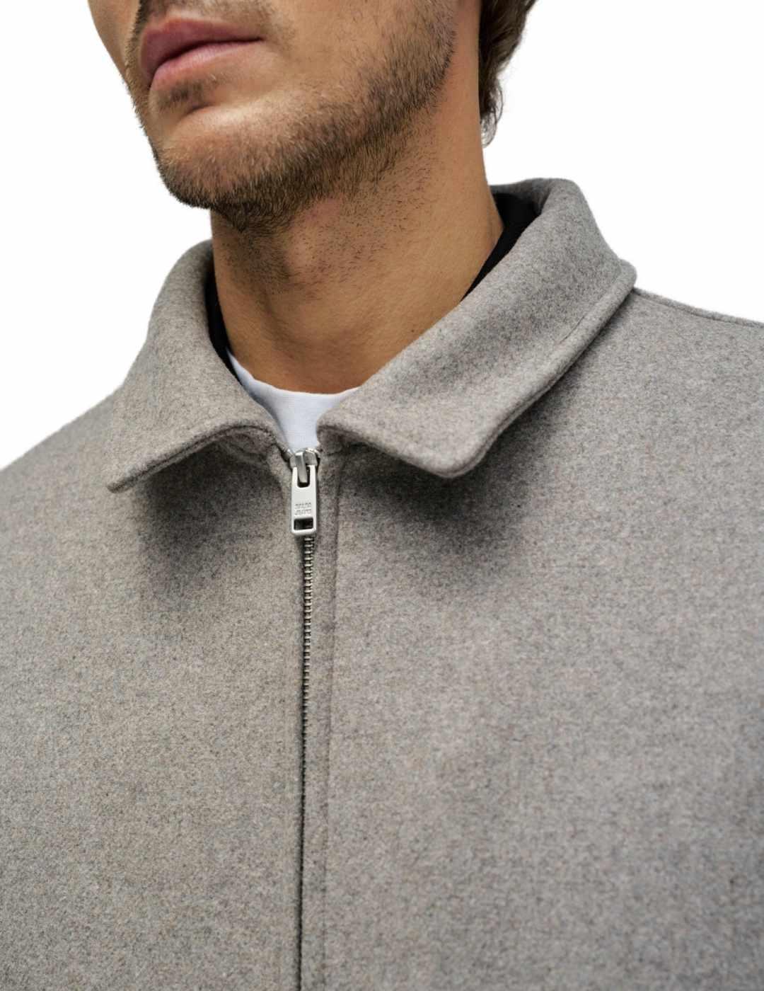 Bomber Salsa con cuello desmontable gris de hombre