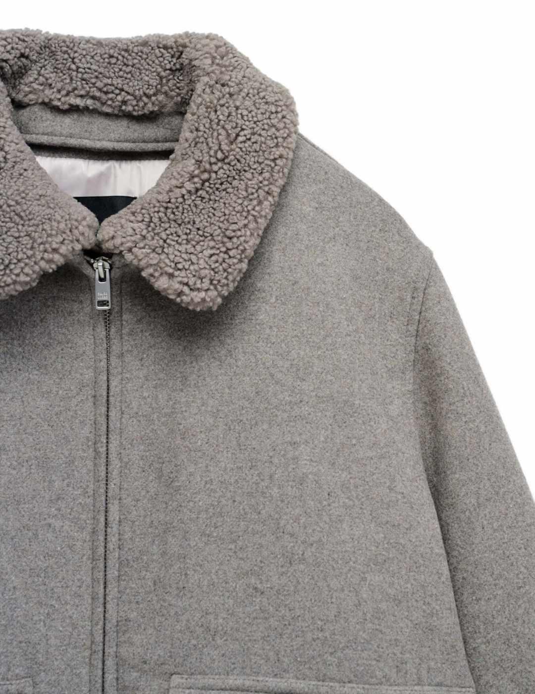 Bomber Salsa con cuello desmontable gris de hombre