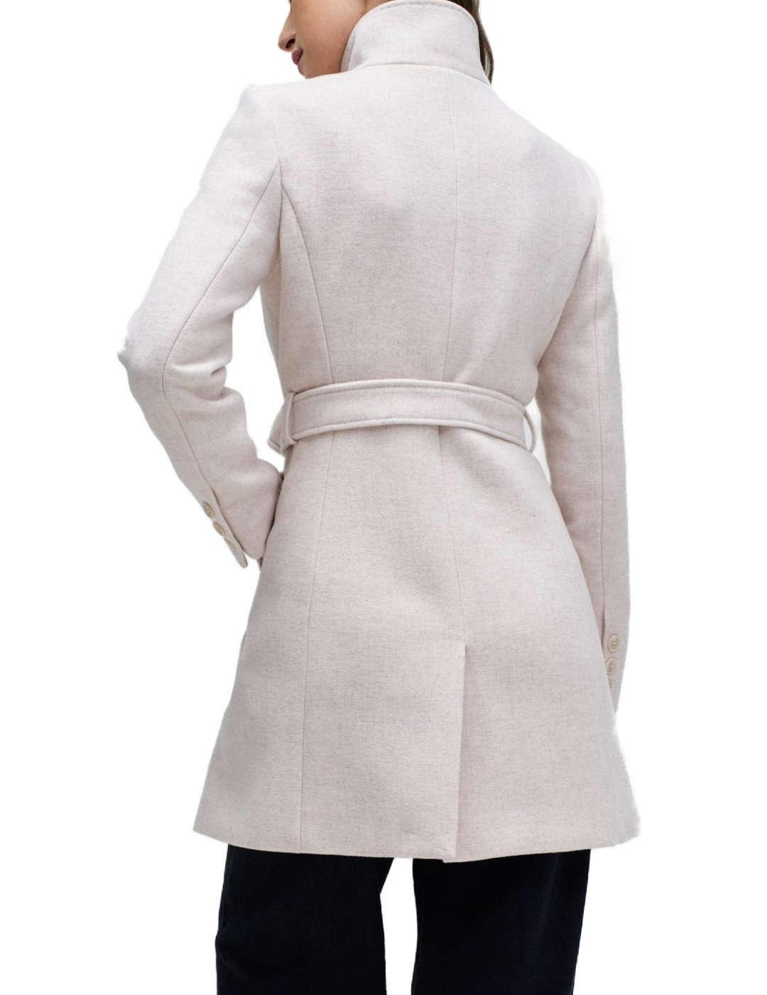 Abrigo Salsa beige con cinturón con lana para mujer