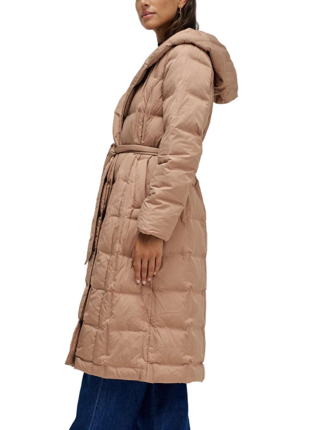 Abrigo Salsa beige acolchado con cinturón para mujer