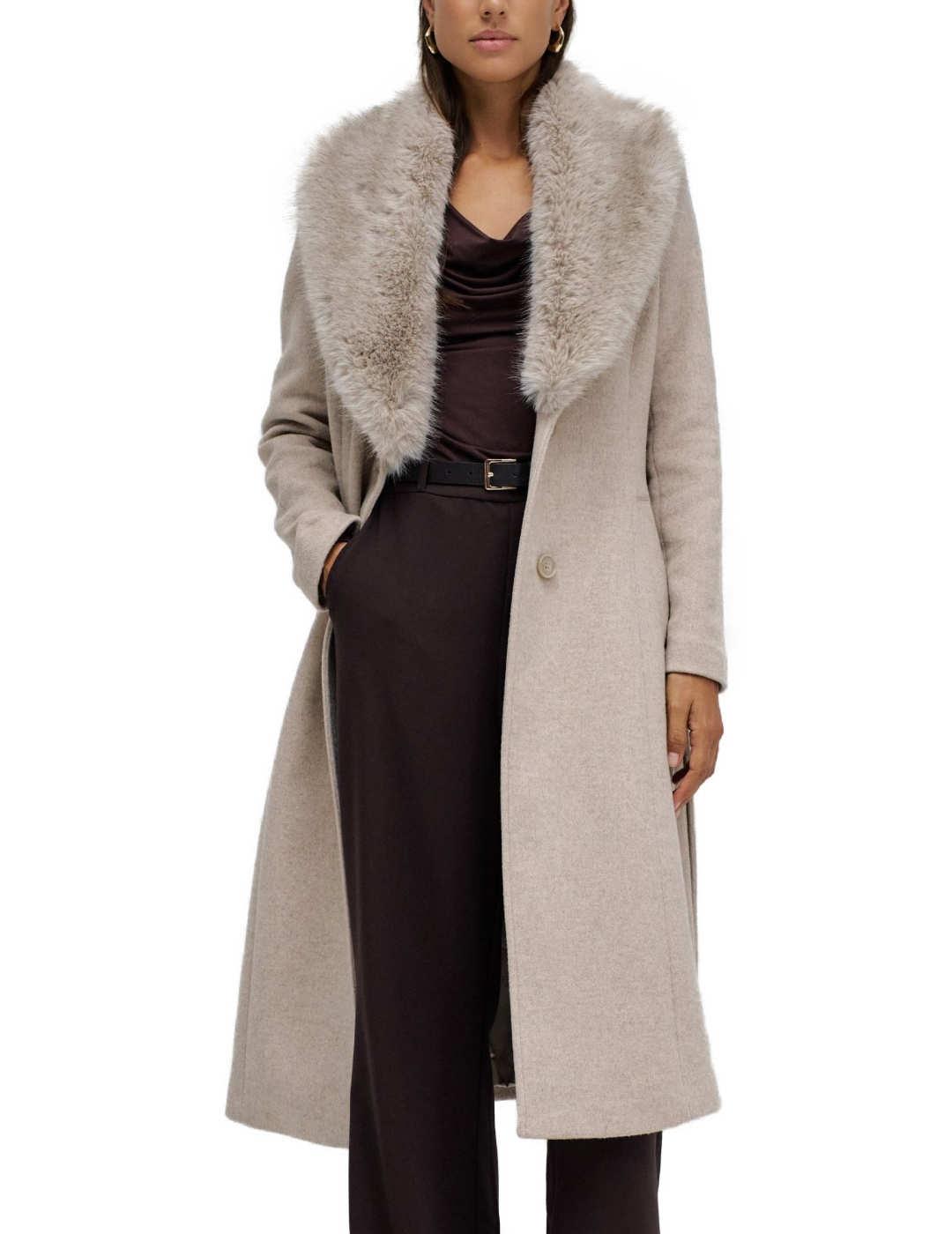 Abrigo Salsa paño crudo con cinturón largo de mujer