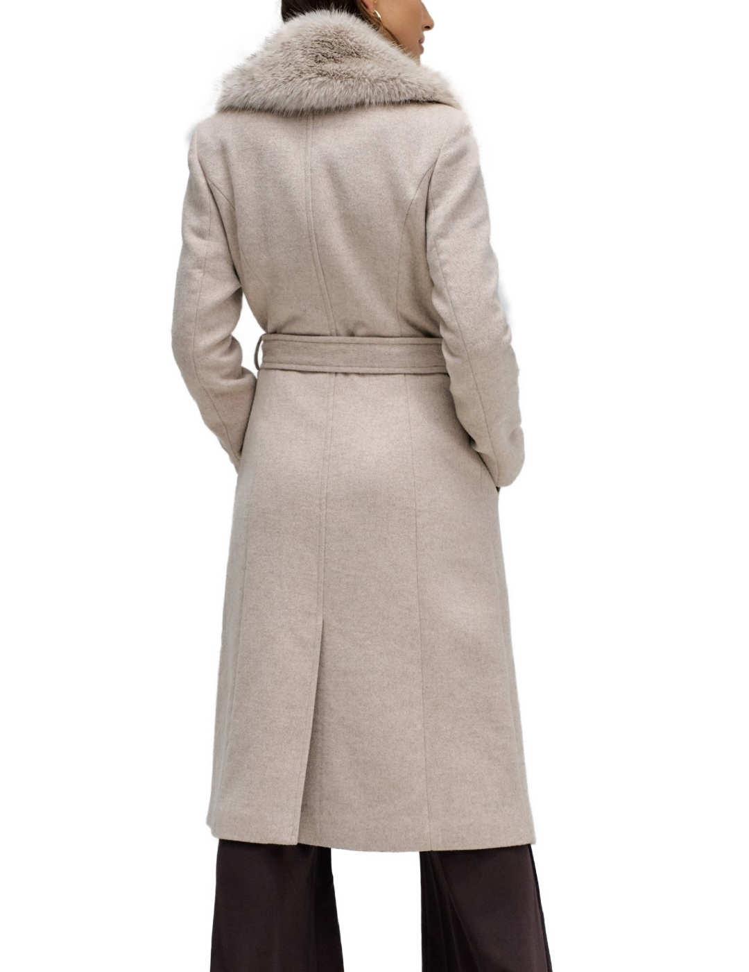 Abrigo Salsa paño crudo con cinturón largo de mujer