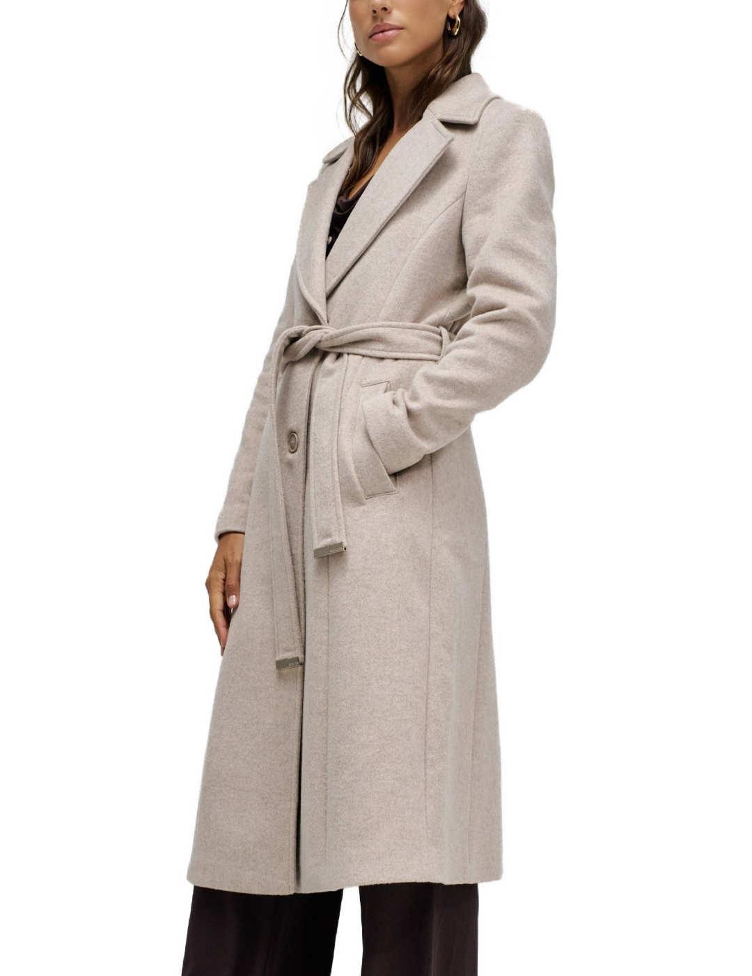 Abrigo Salsa paño crudo con cinturón largo de mujer