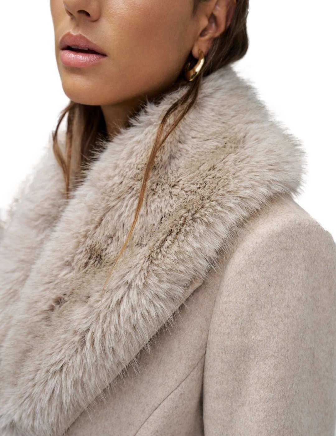 Abrigo Salsa paño crudo con cinturón largo de mujer