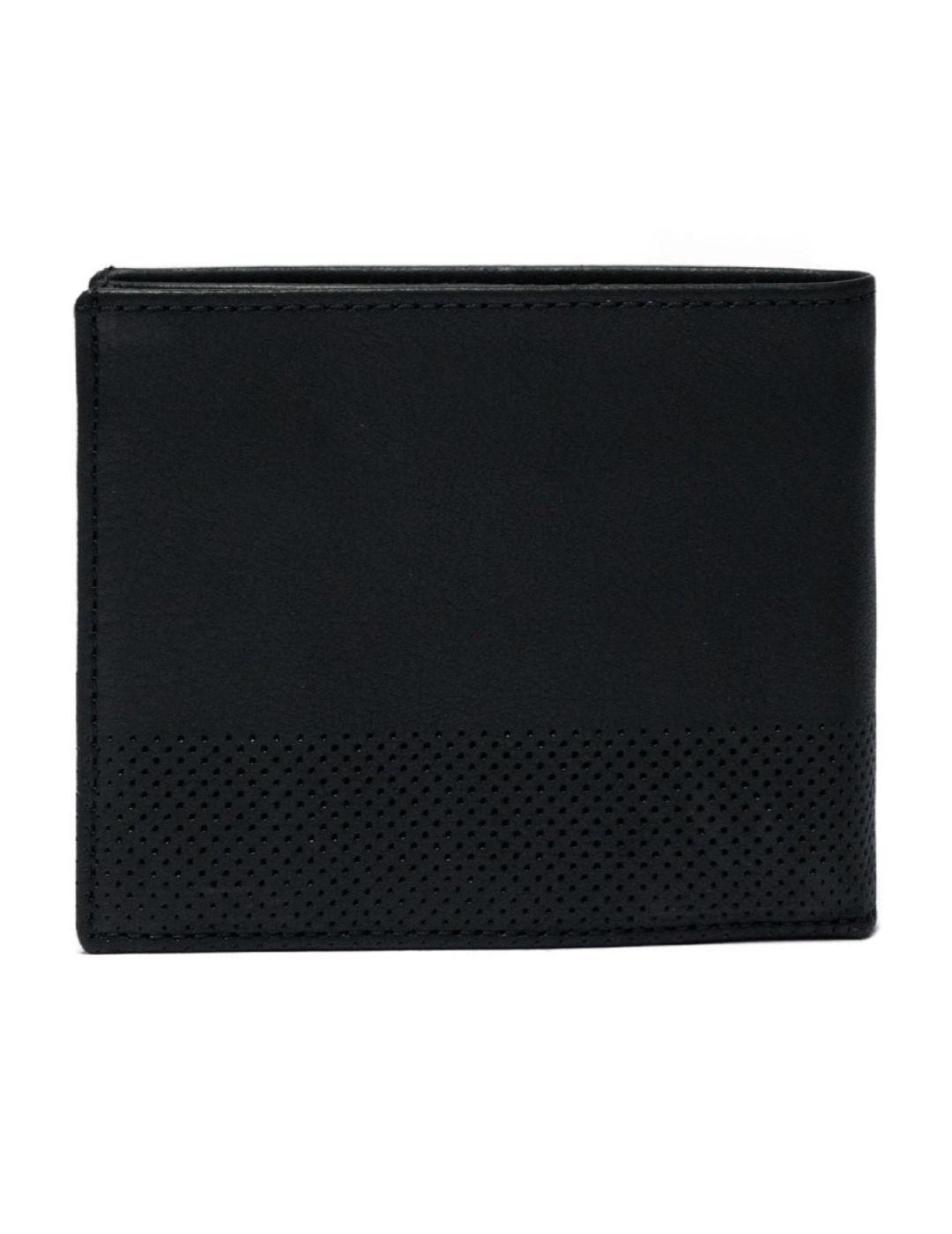 Cartera Salsa negra piel detalle logotipo para hombre
