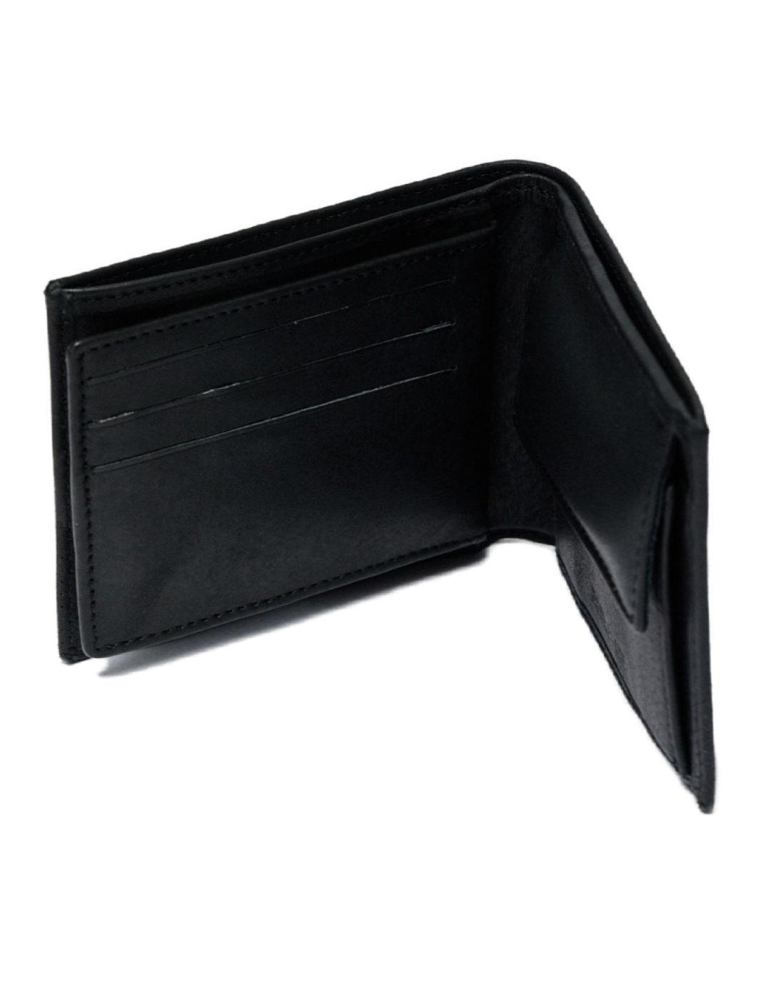 Cartera Salsa negra piel detalle logotipo para hombre