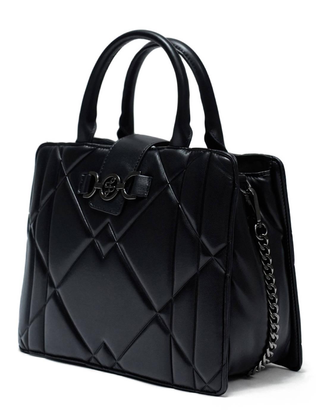 Bolso Salsa negro tote acolchado polipiel para mujer