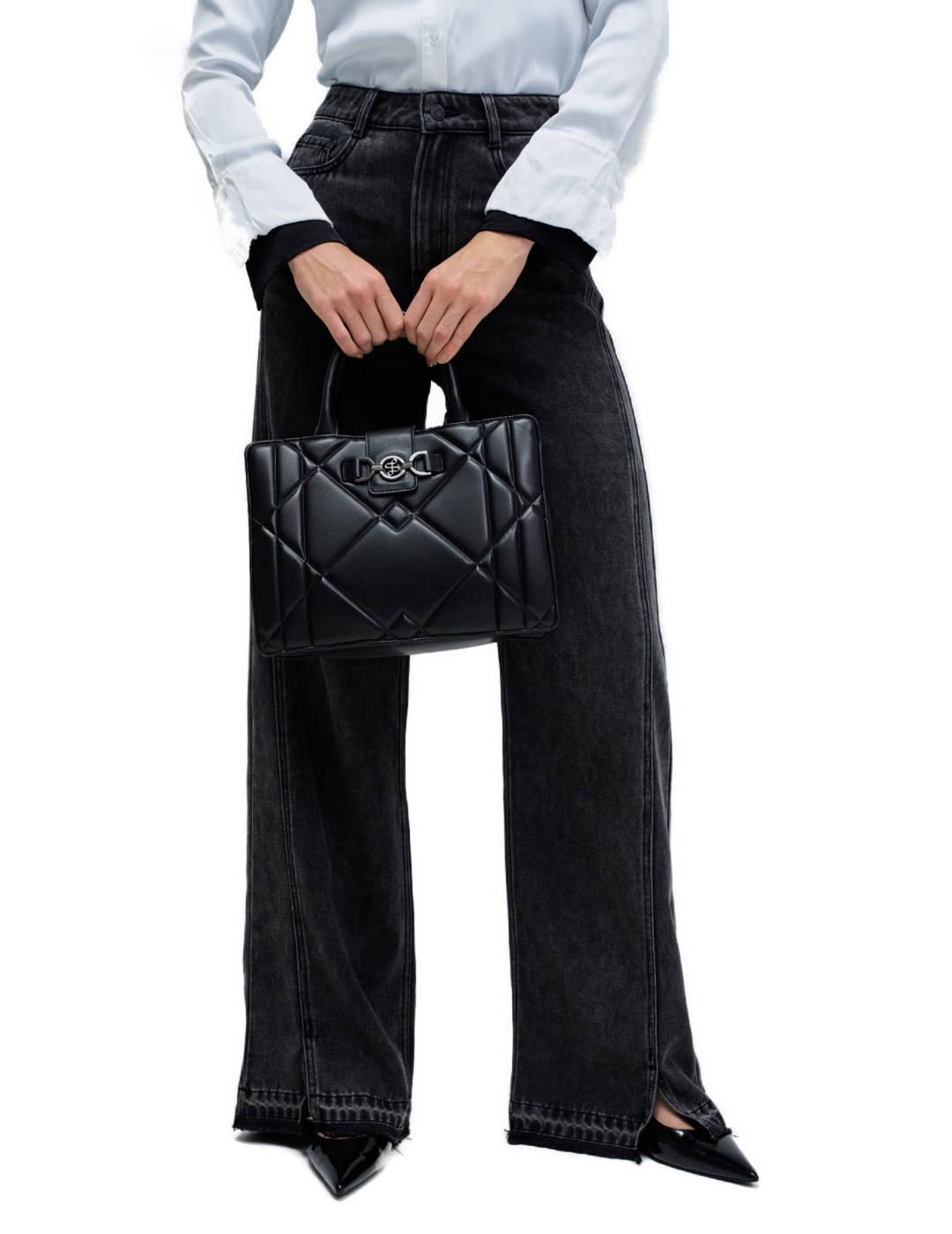 Bolso Salsa negro tote acolchado polipiel para mujer