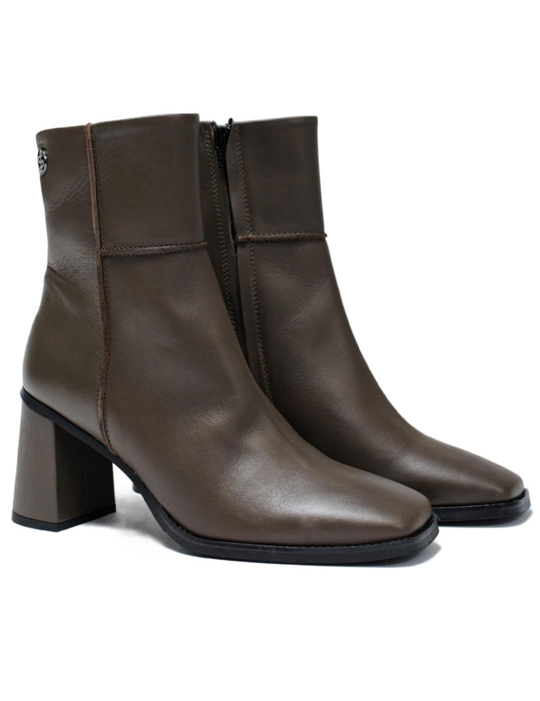 Botín Salsa marrón de piel para mujer