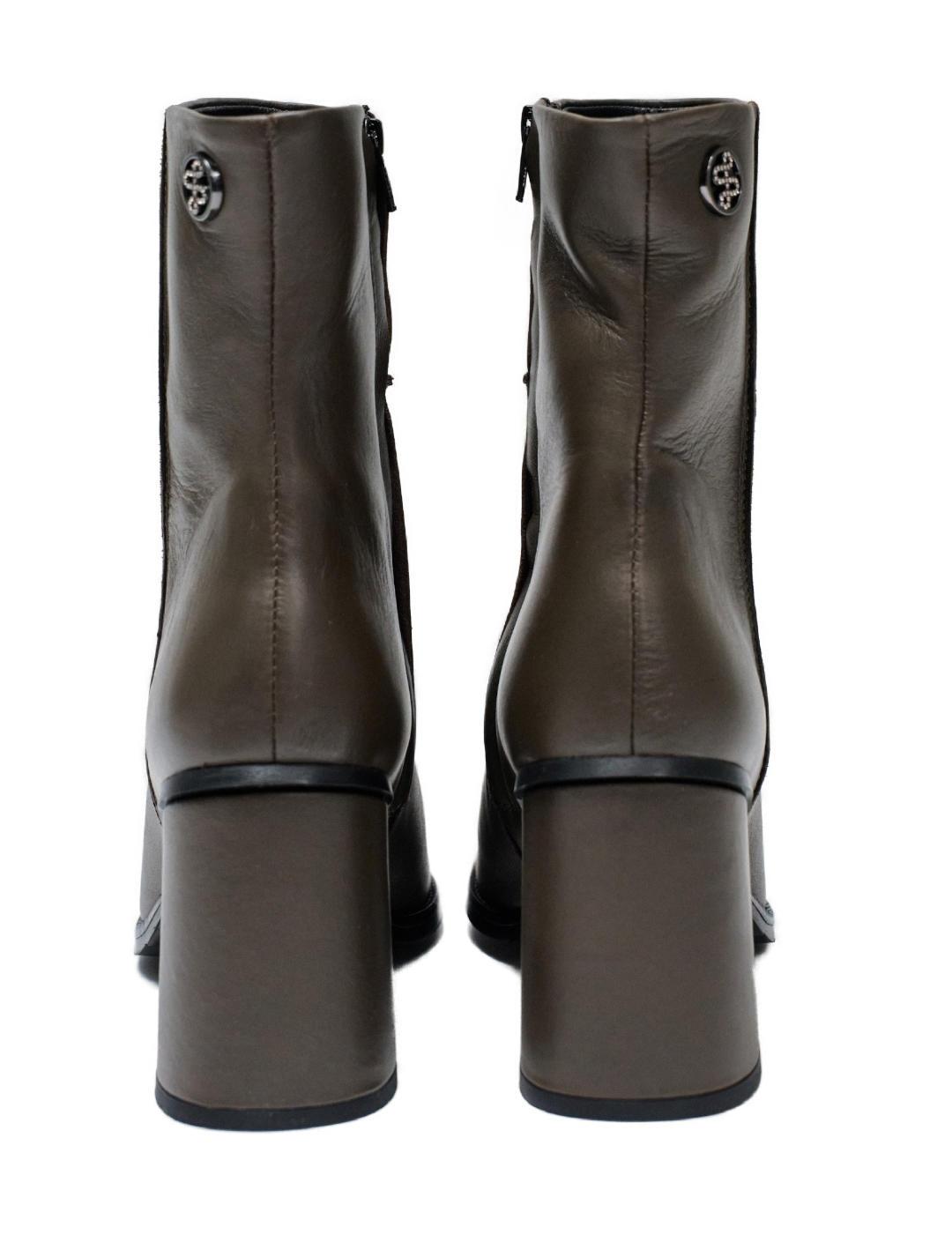 Botín Salsa marrón de piel para mujer