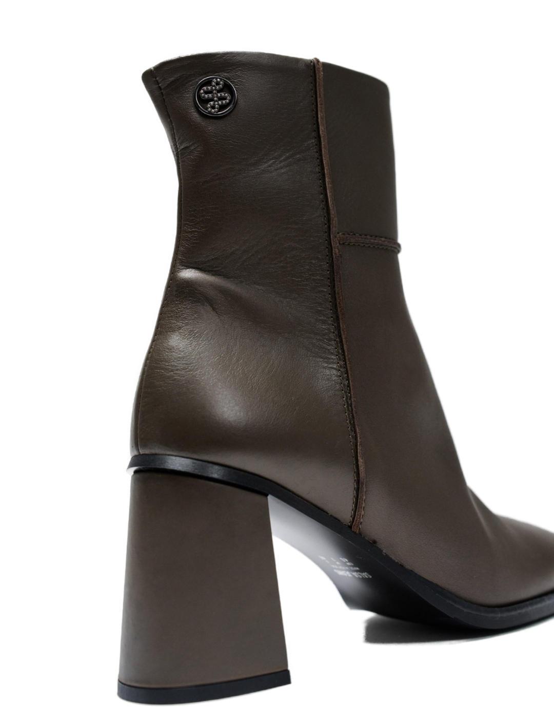 Botín Salsa marrón de piel para mujer