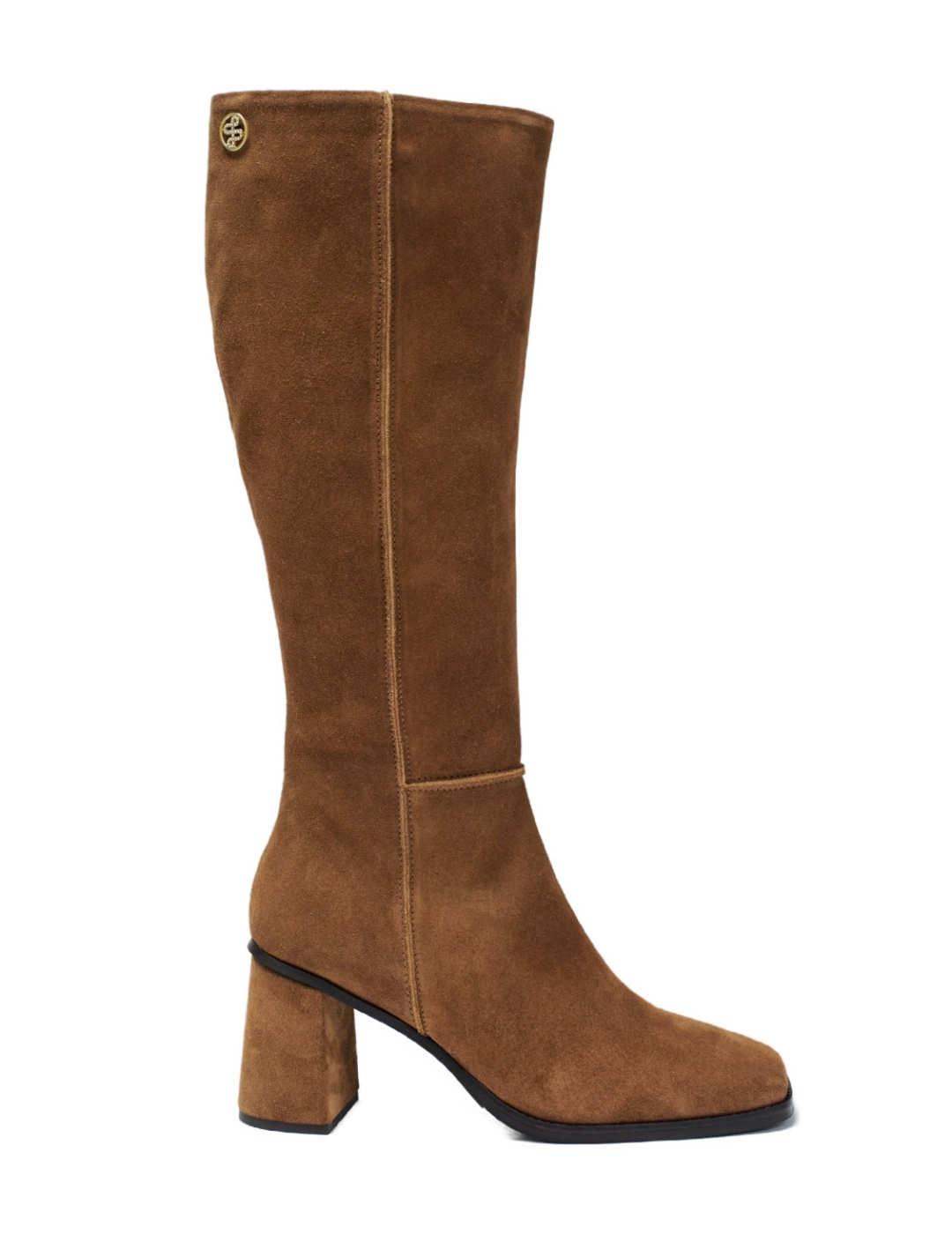 Botas Salsa camel alta de ante para mujer