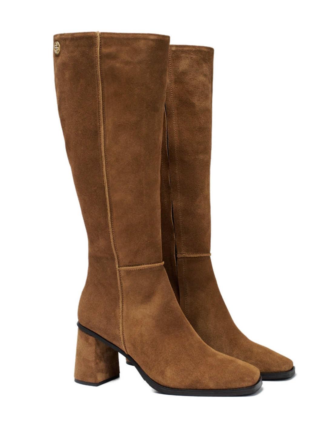 Botas Salsa camel alta de ante para mujer