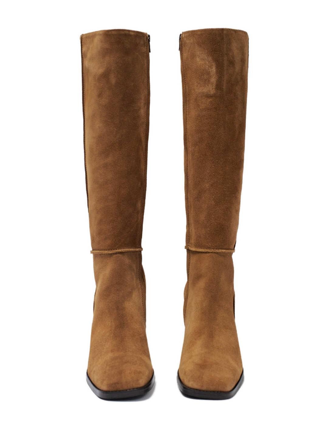 Botas Salsa camel alta de ante para mujer