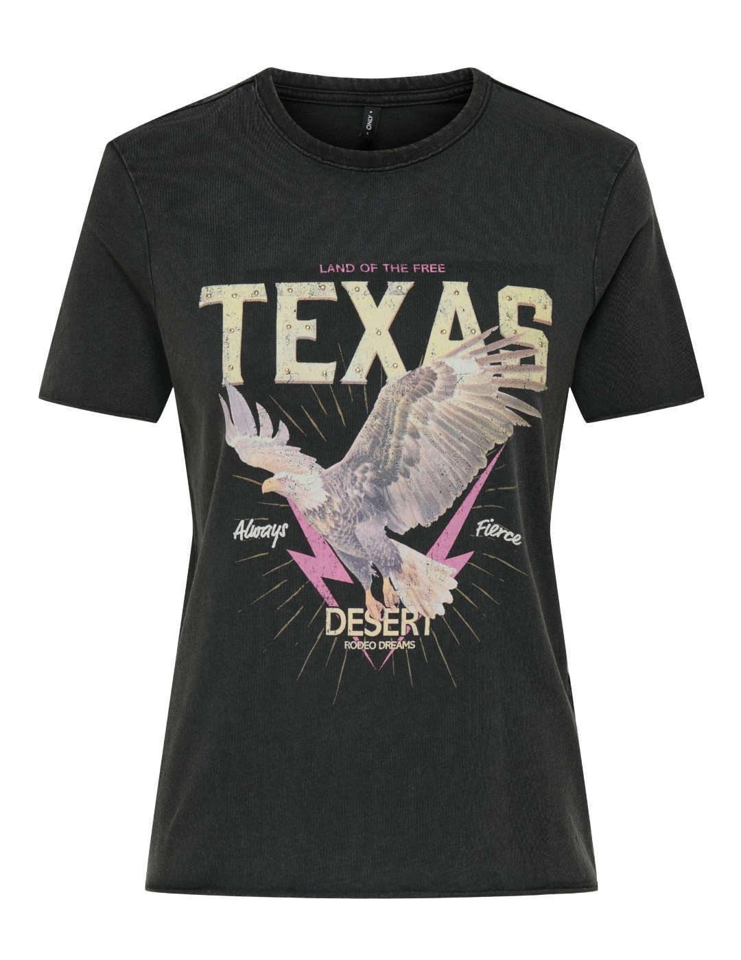 Camiseta Only Lucy negra manga corta para mujer