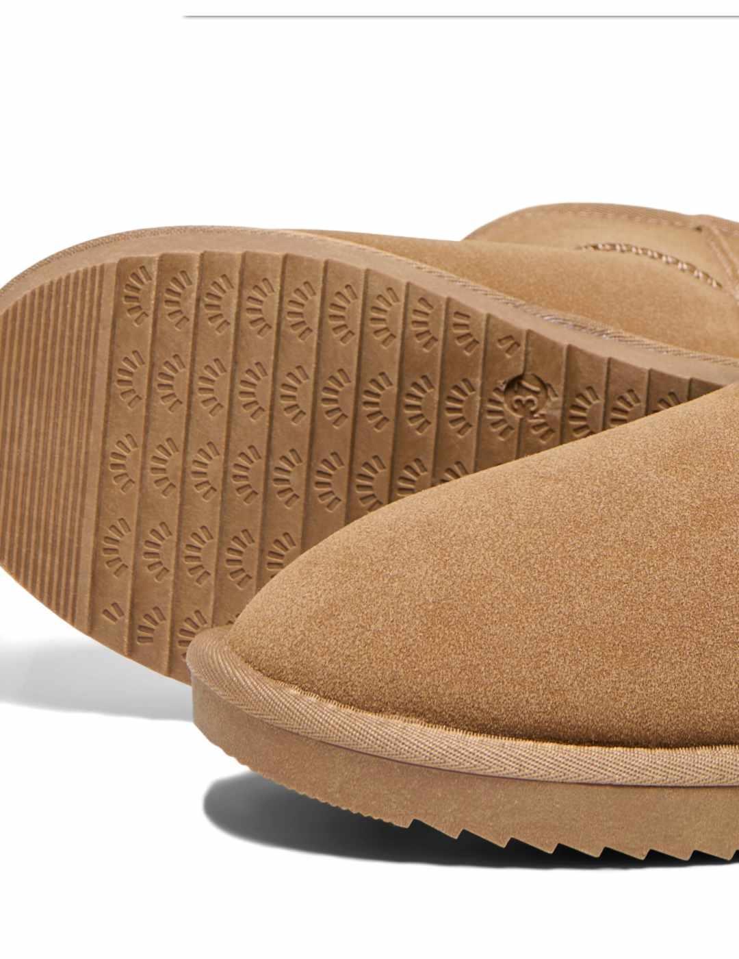 Botín Only Feodora camel con forro cálido para mujer