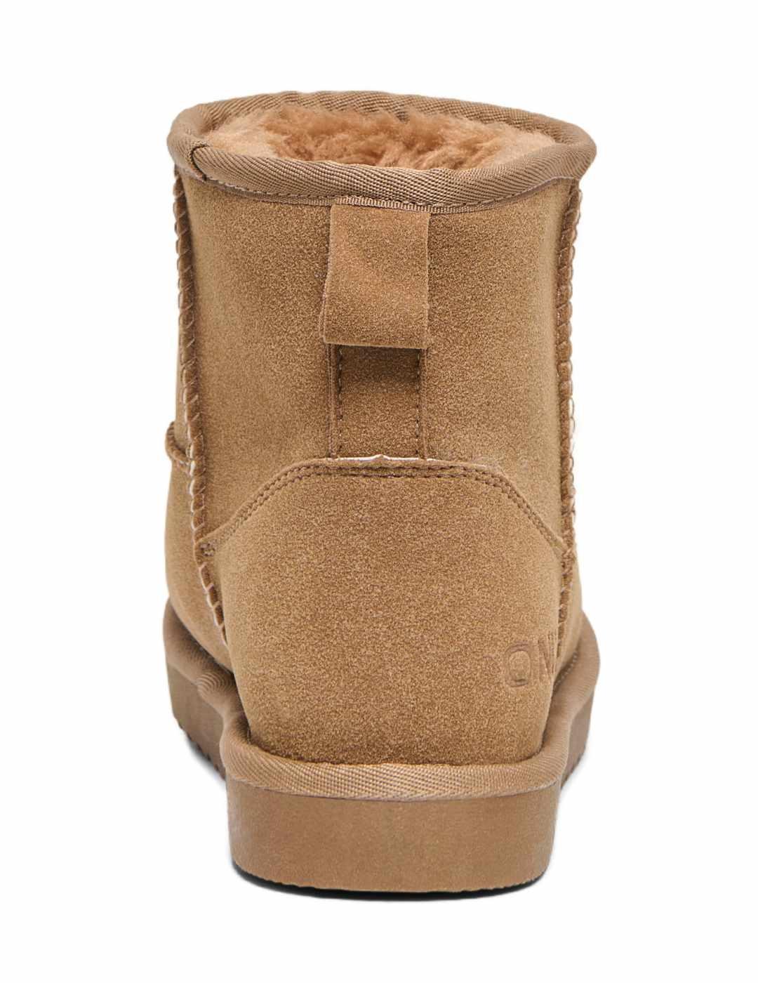 Botín Only Feodora camel con forro cálido para mujer