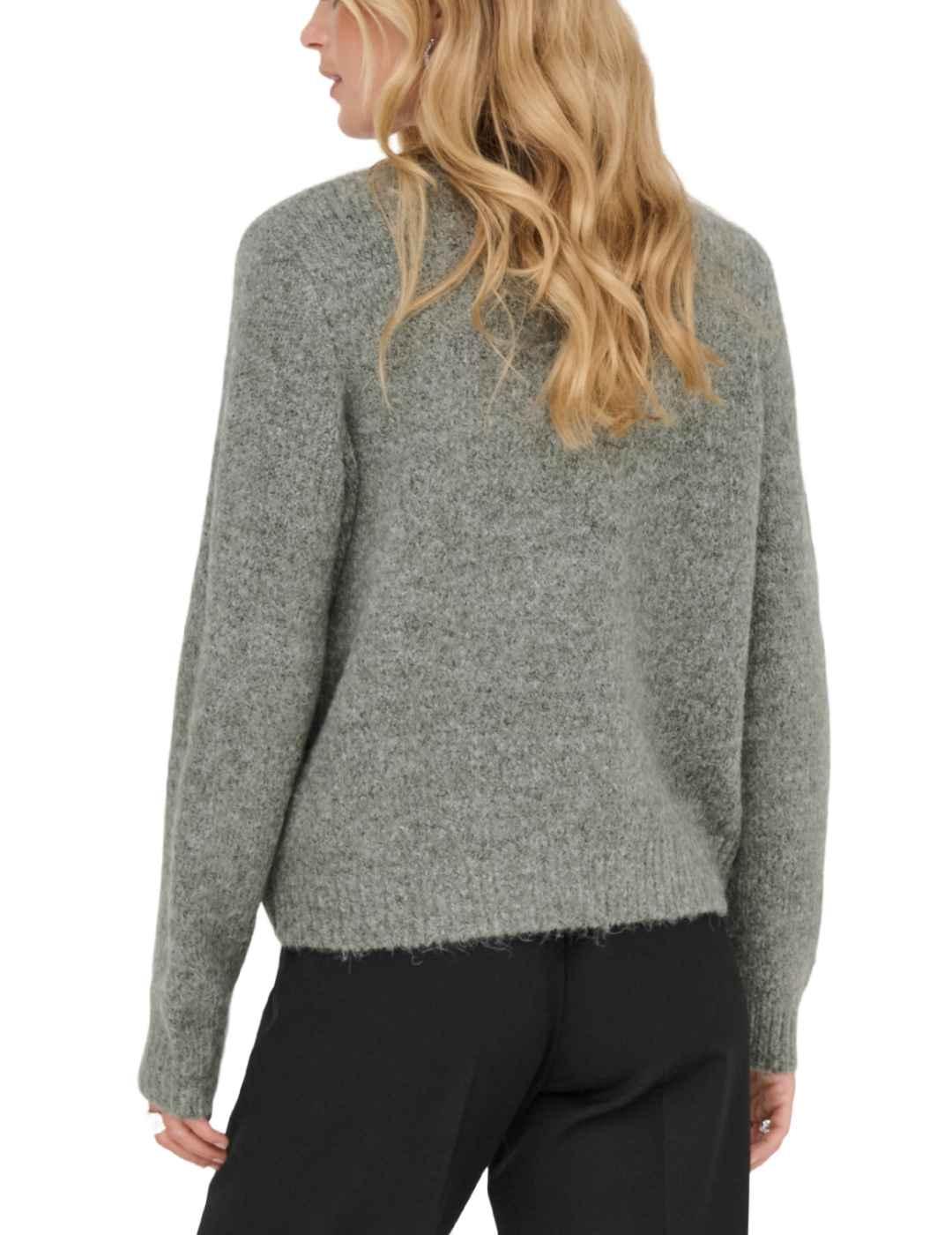 Cárdigan Only Zoey gris escote pico para mujer