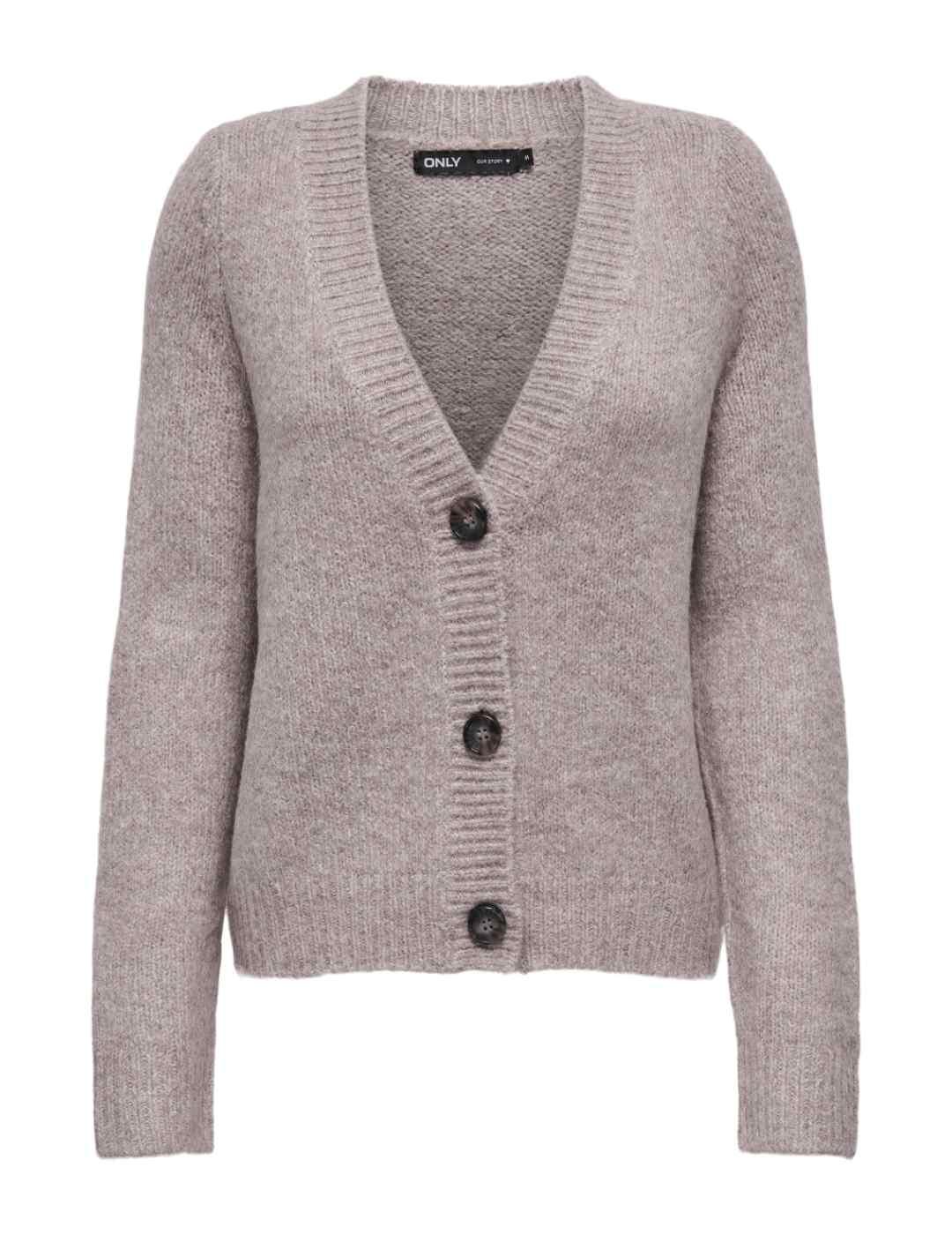 Cárdigan Only Zoey beige jaspeado para mujer