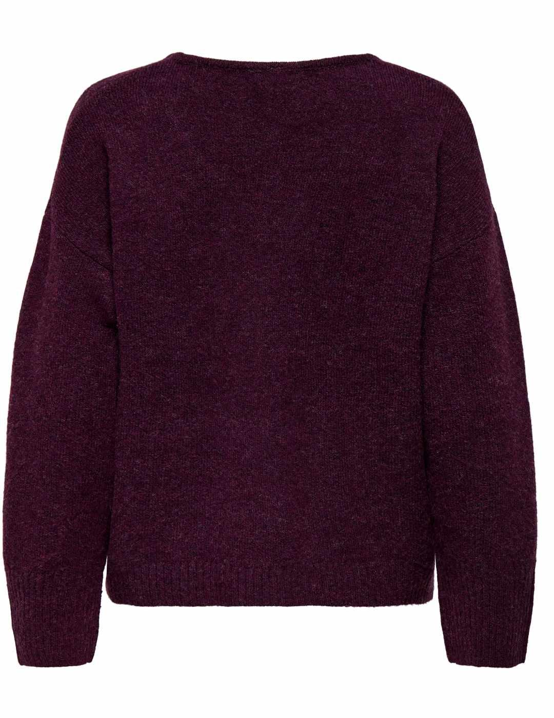 Jersey Only Whitney granate cuello pico hombros caídos mujer