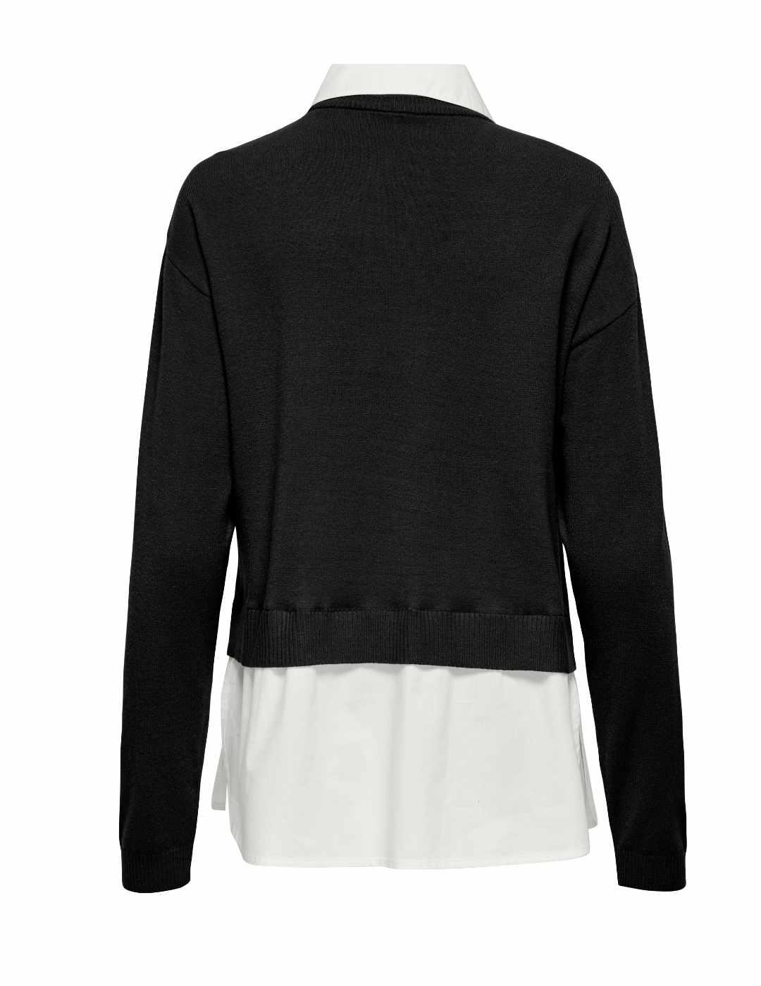 Jersey Only Payson con camisa incorporada negro para mujer