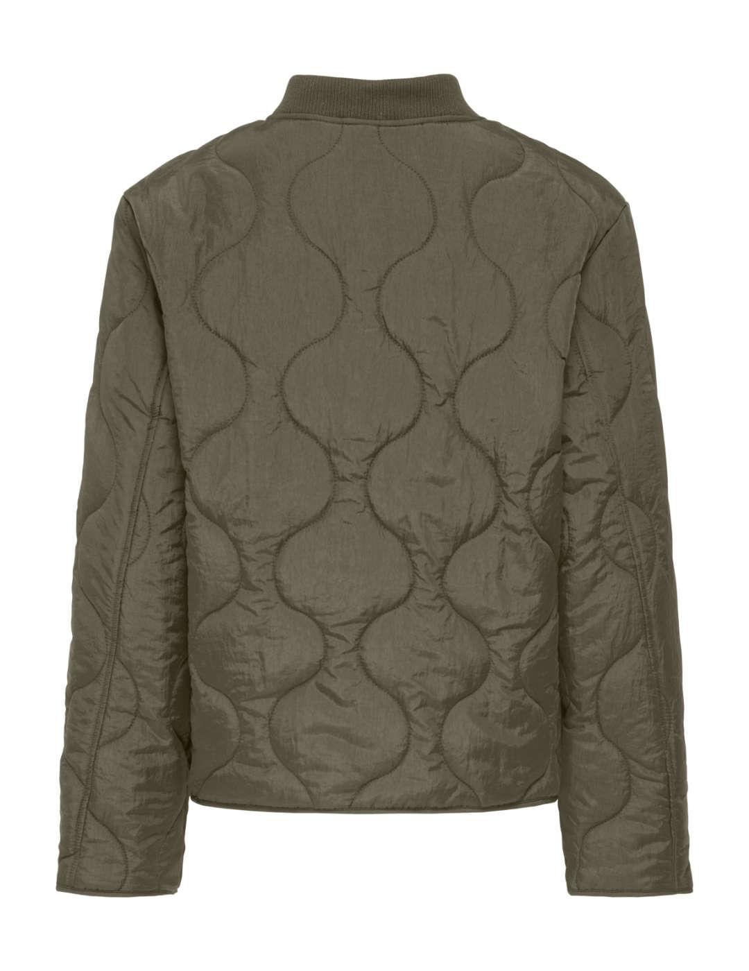 Chaqueta Only Salsa verde tejido guateado para mujer