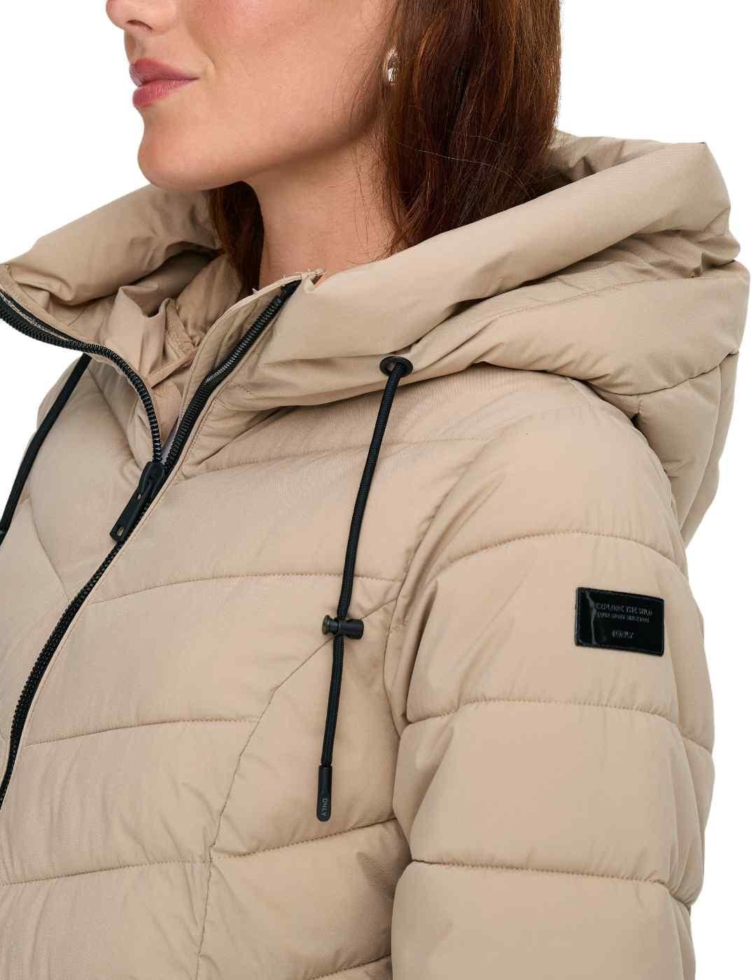 Plumas Only Juliet beige guateado largo para mujer