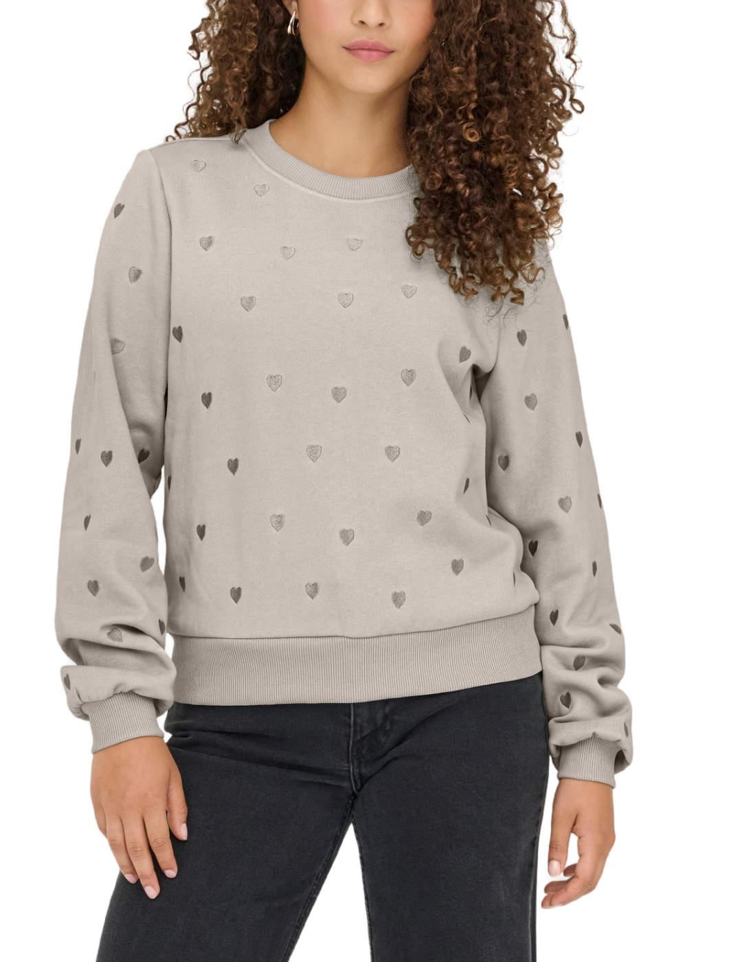 Sudadera Only Latika beige para mujer-Nh