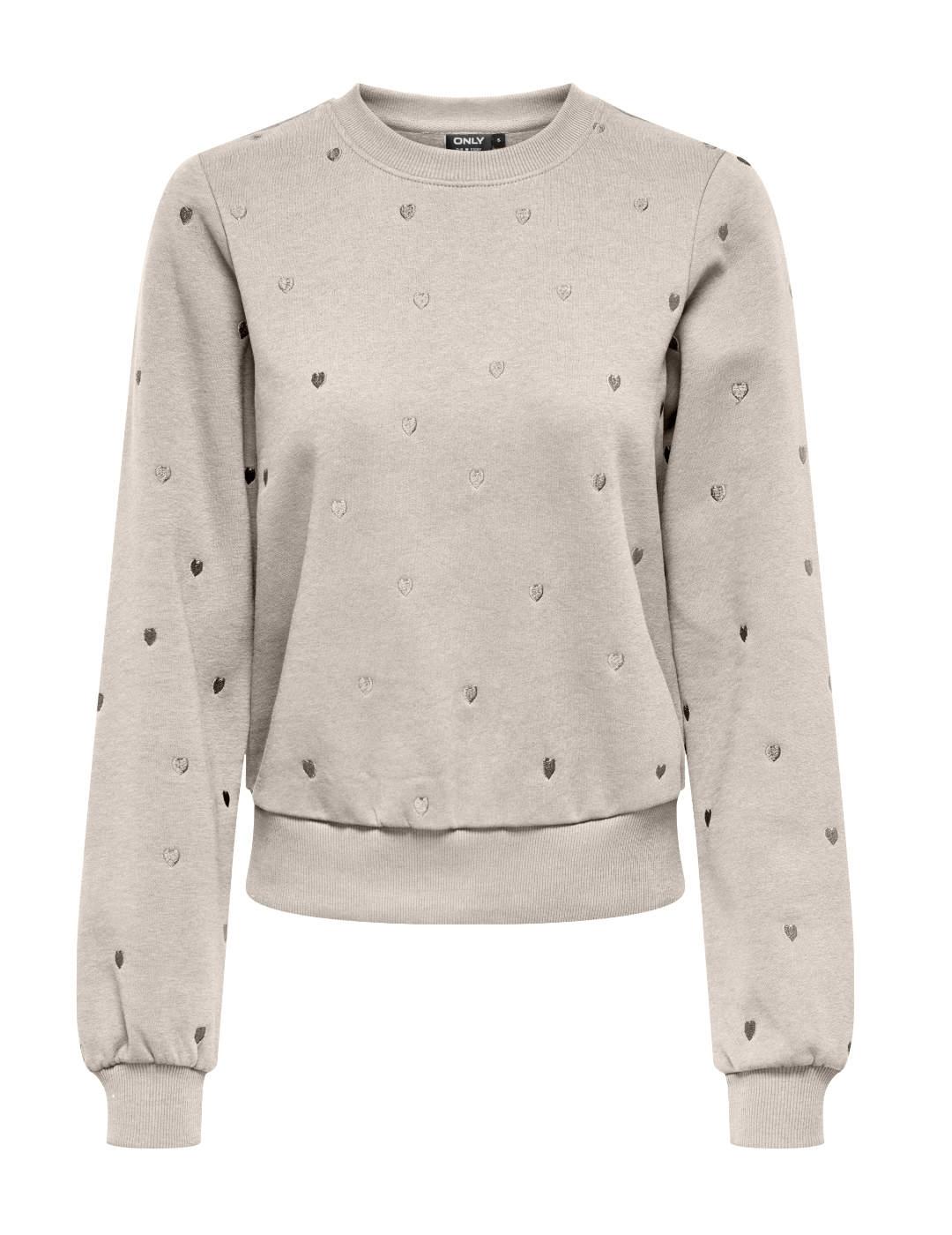 Sudadera Only Latika beige para mujer-Nh