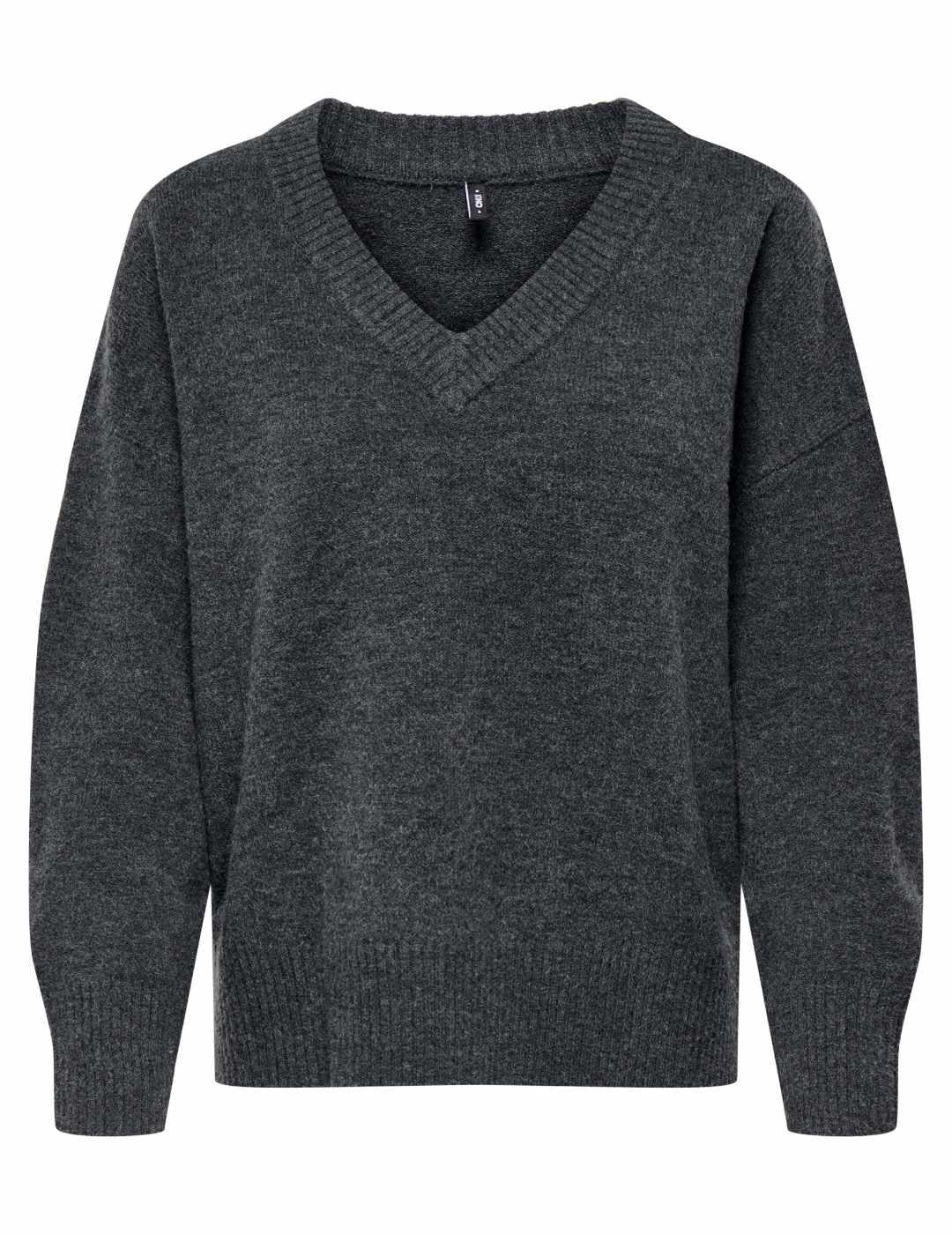 Jersey Only Mari gris escote V de punto para mujer