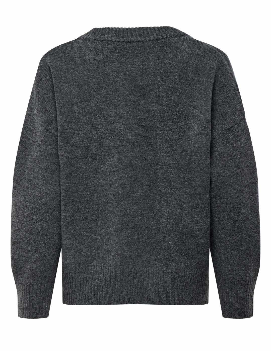 Jersey Only Mari gris escote V de punto para mujer