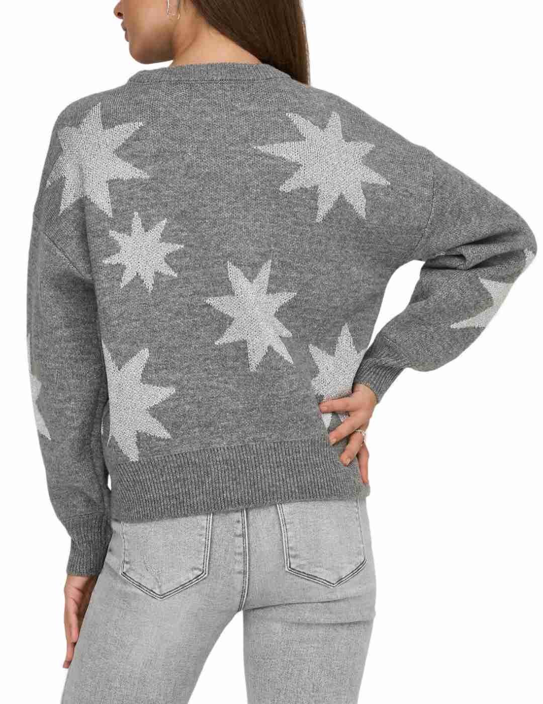 Jersey Only Rosie gris punto estrellas plata para mujer