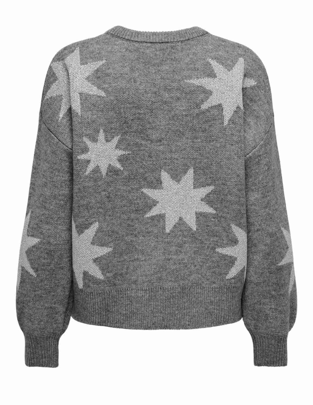 Jersey Only Rosie gris punto estrellas plata para mujer