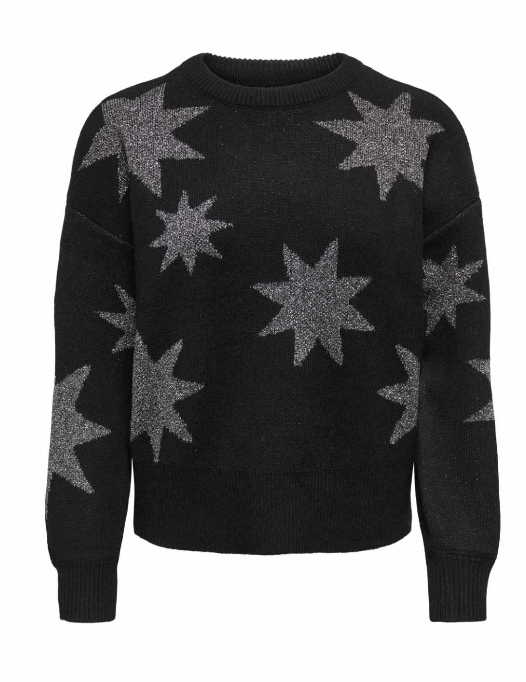 Jersey Only Rosie negro punto estrellas plata para mujer