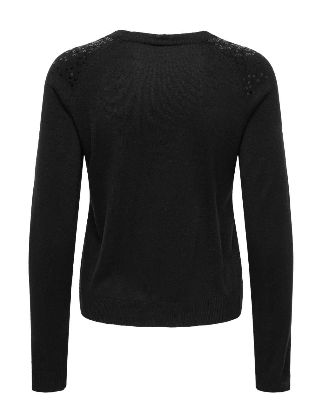 Jersey Only Starry negro punto lentejuelas para mujer