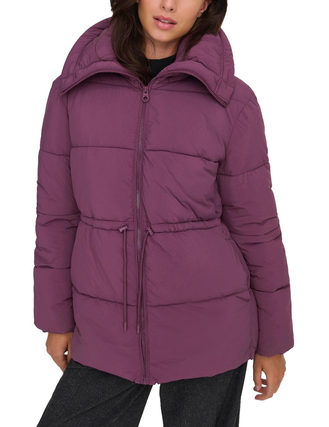 Plumas Only Lara malva guateado cuello subido para mujer