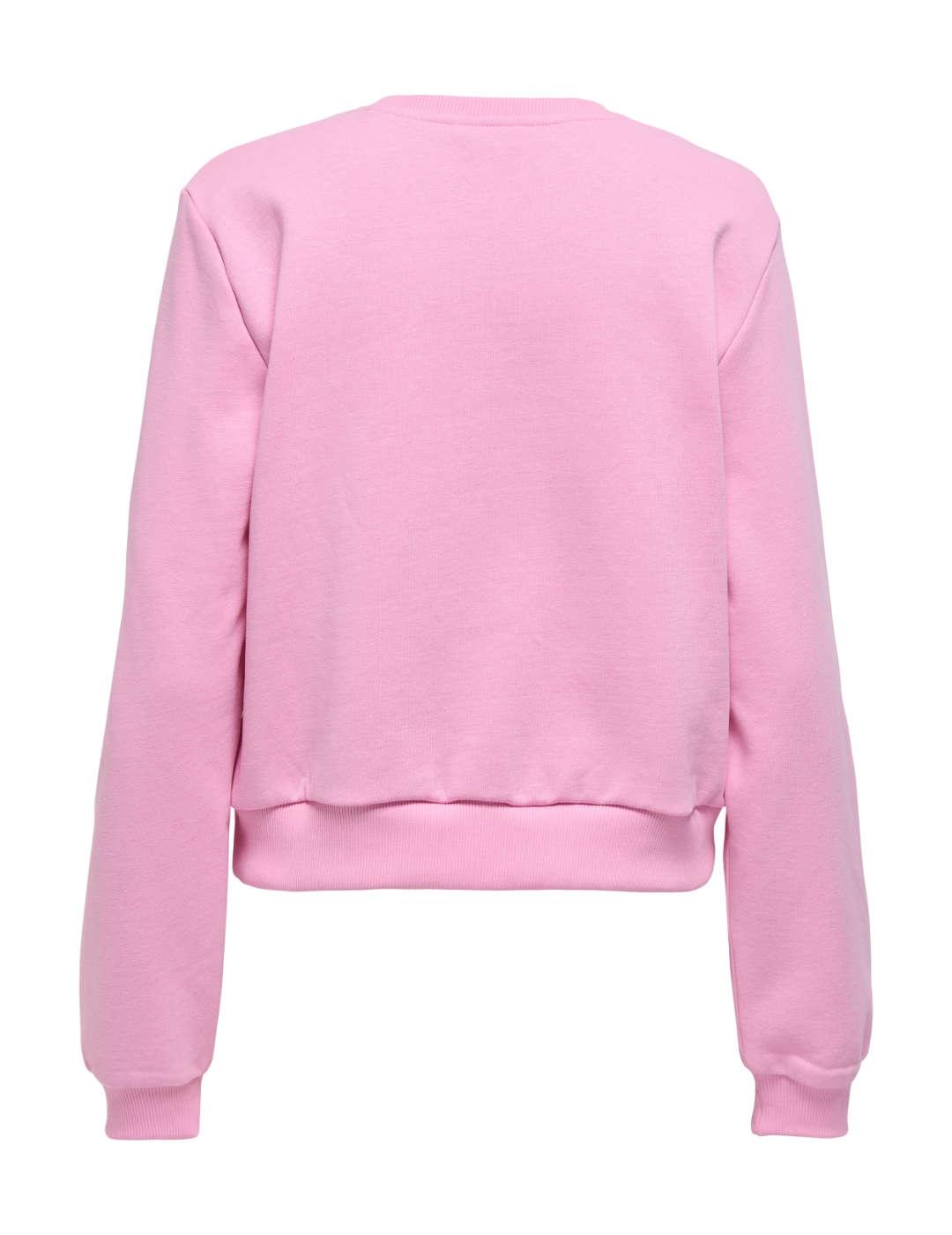 Sudadera Only Yda Xmas rosa lazo navidad de mujer