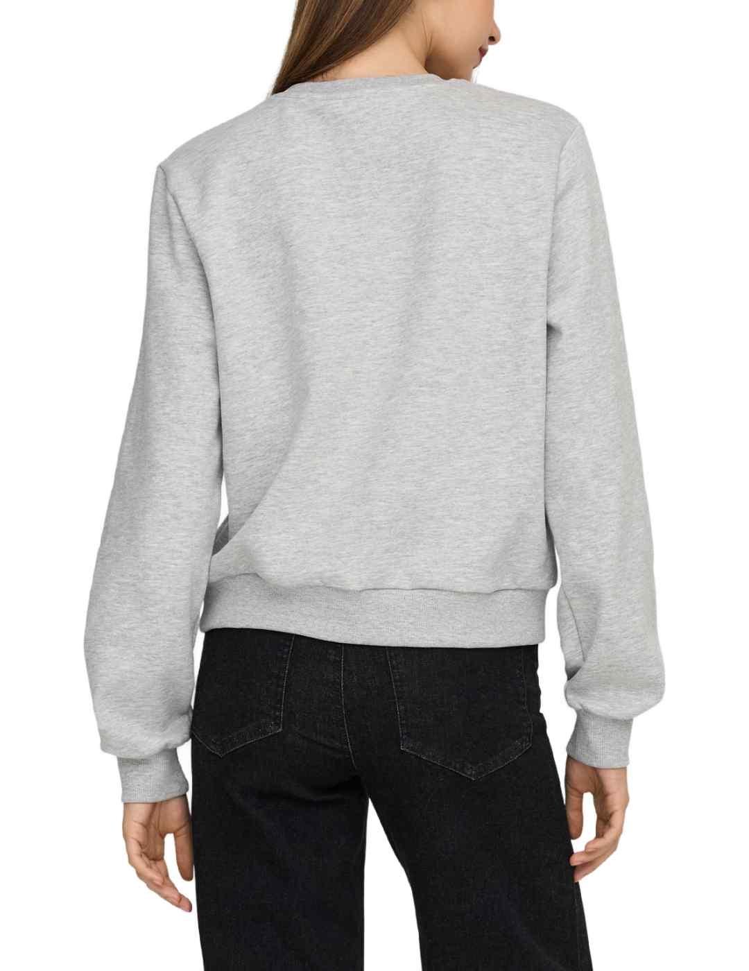 Sudadera Only Yda Xmas gris muñeco de nieve para mujer