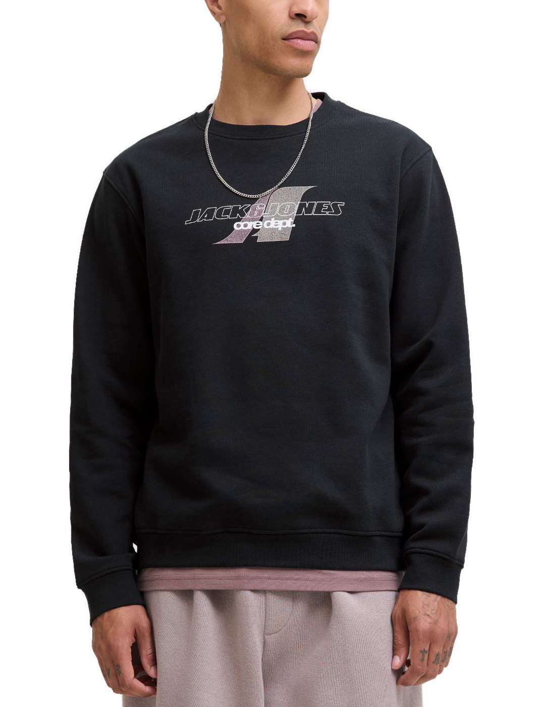 Sudadera Jack&Jones Cotier negro sin capucha para hombre