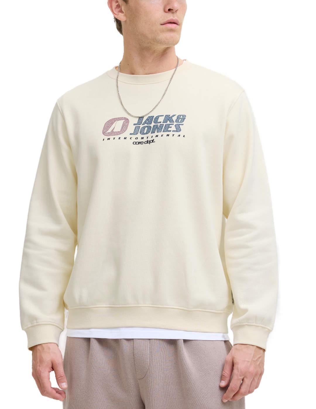 Sudadera Jack&Jones Cotier crudo sin capucha para hombre