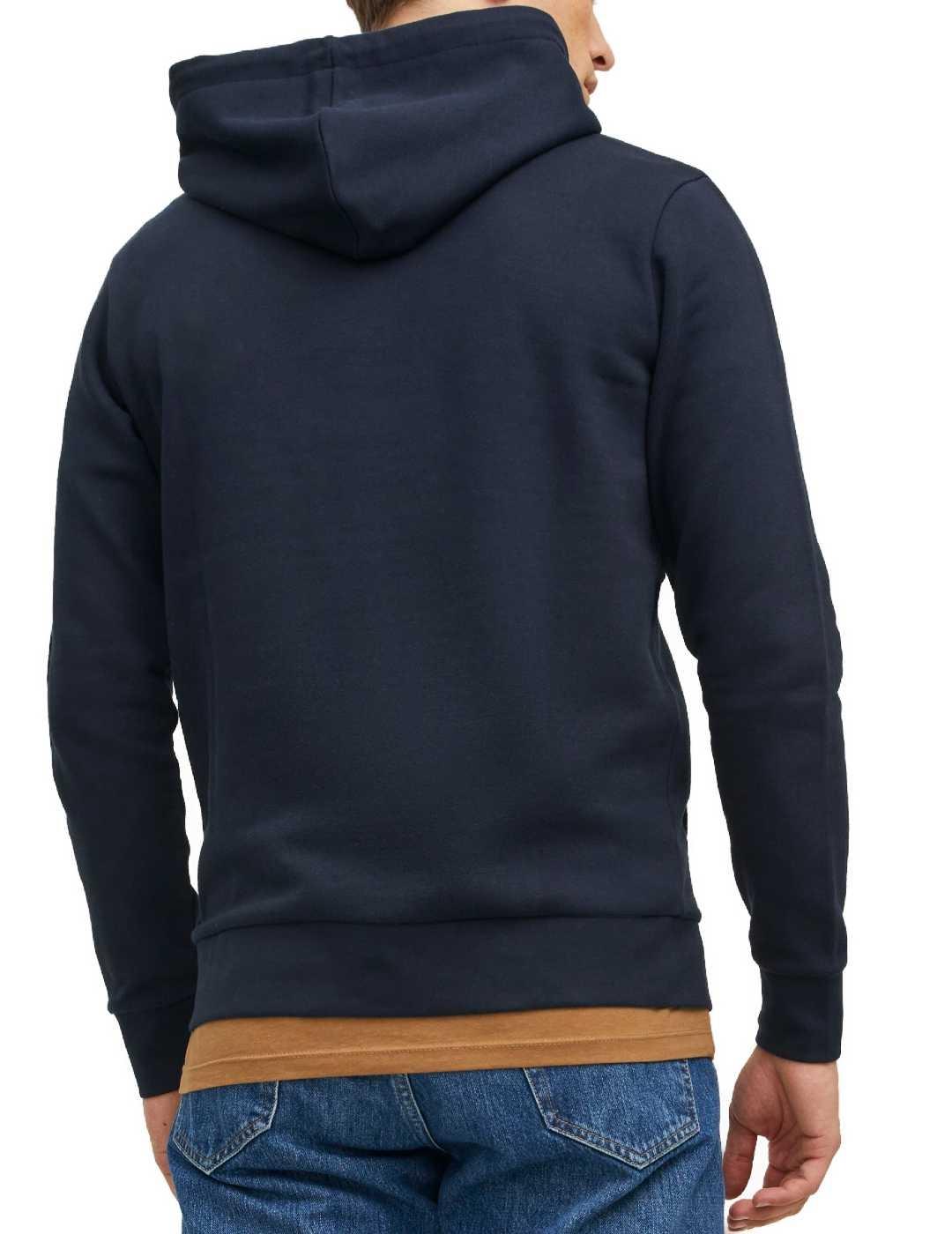 Sudadera Jack&Jones Bluarchie marino con capucha para hombre