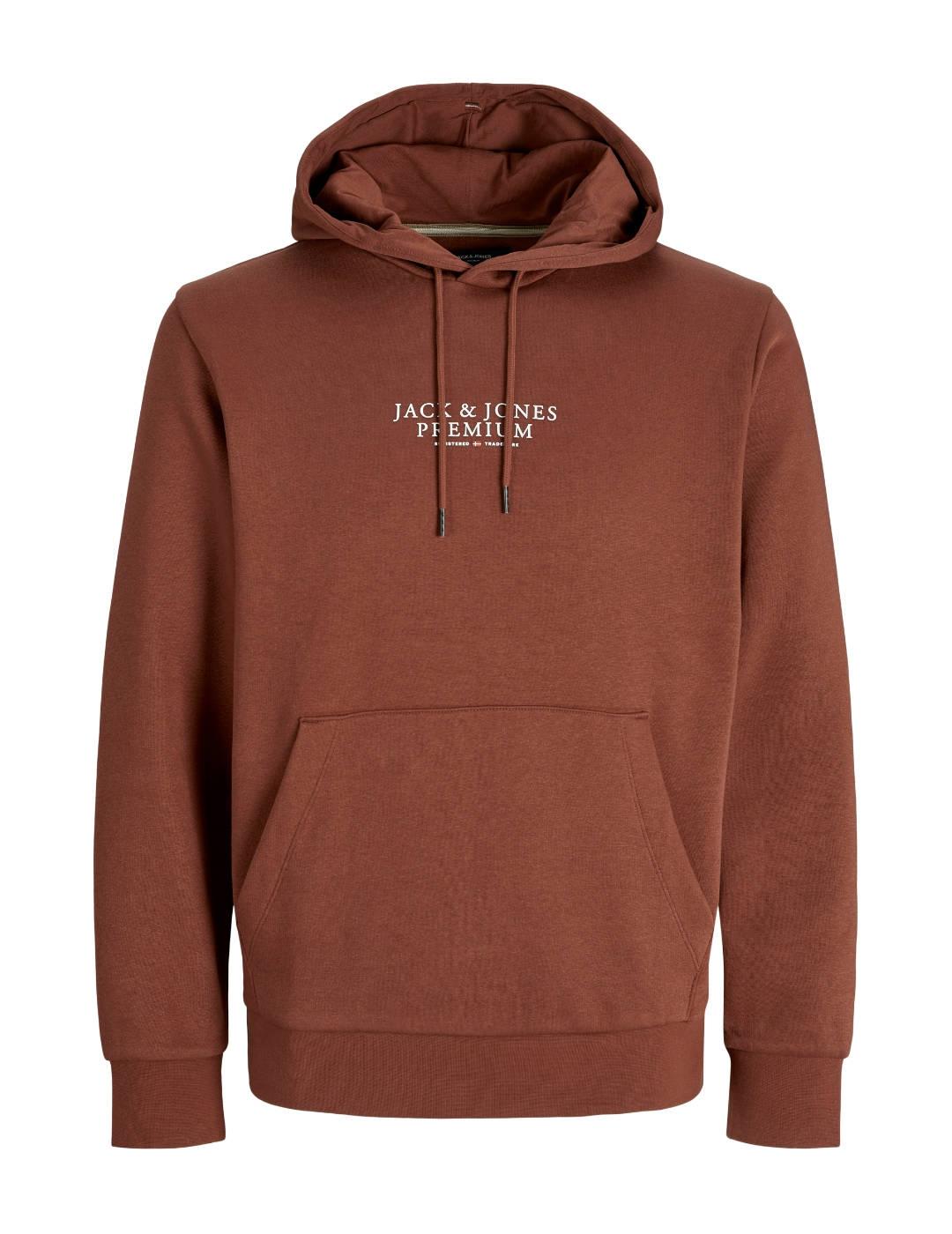 Sudadera Jack&Jones Bluarchie marrón con capucha para hombre