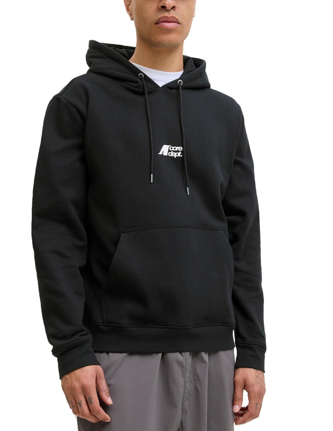 Sudadera Jack&Jones Cotier negro con capucha para hombre