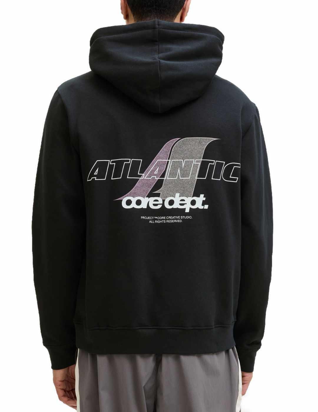 Sudadera Jack&Jones Cotier negro con capucha para hombre