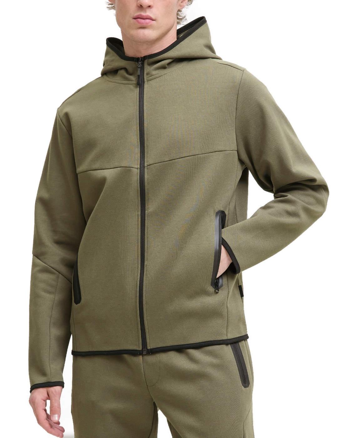 Sudadera Jack&Jones Cofusion verde cremallera para hombre