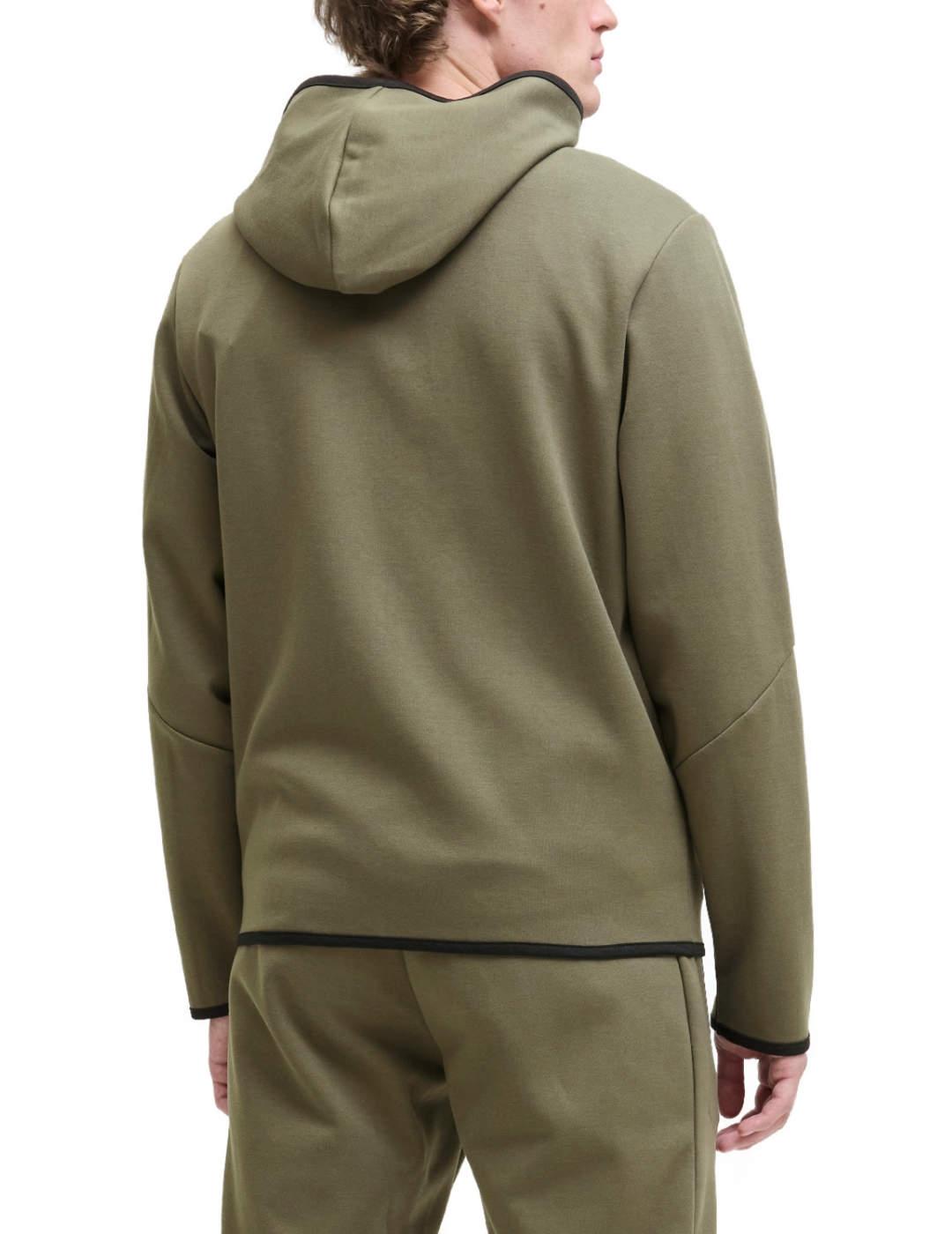 Sudadera Jack&Jones Cofusion verde cremallera para hombre